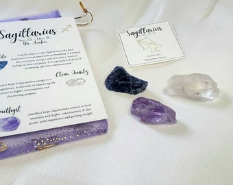 Sagittarius  Zodiac Crystal Kit | Crystal Set | Sagittarius Crystal St | Sagittarius  Gift | Sagittarius Zodiac Gift Set
