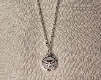 Silver Eye of Horus Necklace | Protection Necklace | Eye of Horus Pendant | Good Luck Charm