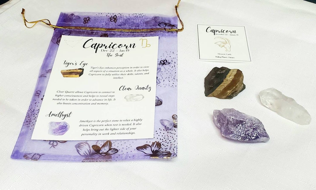 Capricorn Zodiac Crystal Kit Crystal Set Capricorn Crystal - Etsy