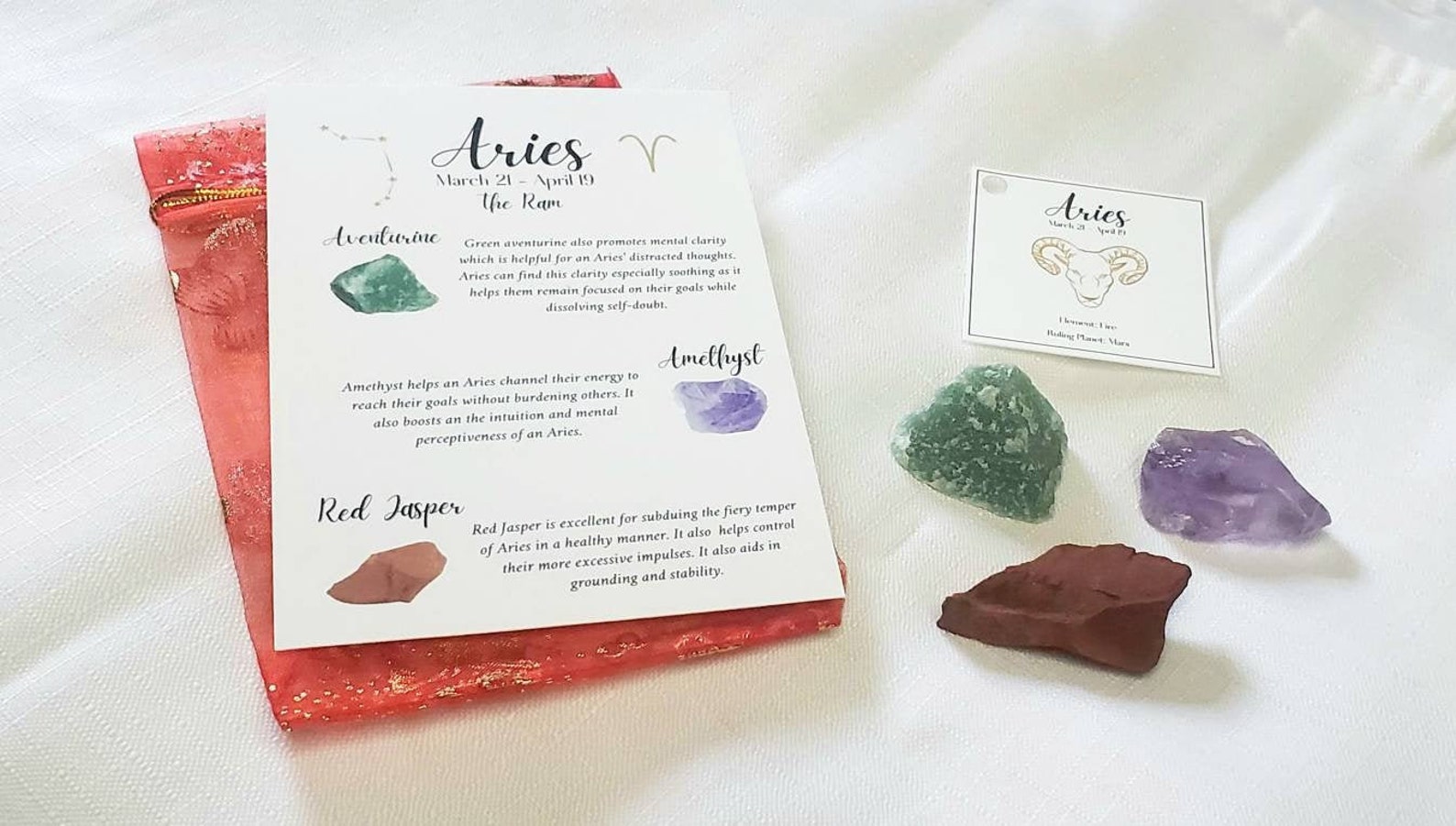 Aries Zodiac Crystal Kit Crystal Set Aries Crystal Set Etsy