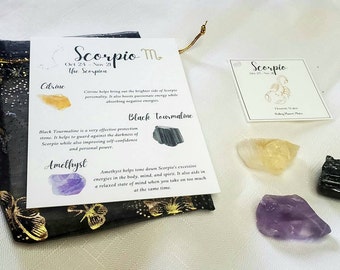 Scorpio Zodiac Crystal Kit | Crystal Set | Scorpio Crystal Set | Scorpio Gift | Scorpio Zodiac Gift Set