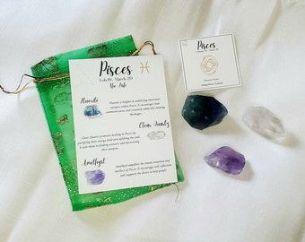 Pisces Zodiac Crystal Kit | Crystal Set | Pisces Crystal Set | Pisces Gift | Pisces Zodiac Gift Set