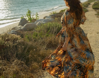 Tie-front Robe Swimsuit Cover-up, Beach Cover-ups, Swim Cover-up || Swimwear, Resortwear, Beachwear, Loungewear || {Laurel Robe}