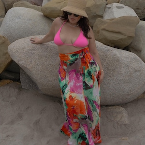 Wrap Skirt || Swimsuit Cover-up, Beach Cover-ups, Swim Cover-ups | High-waisted  || Maxi Resortwear, Beachwear || {Jenna}