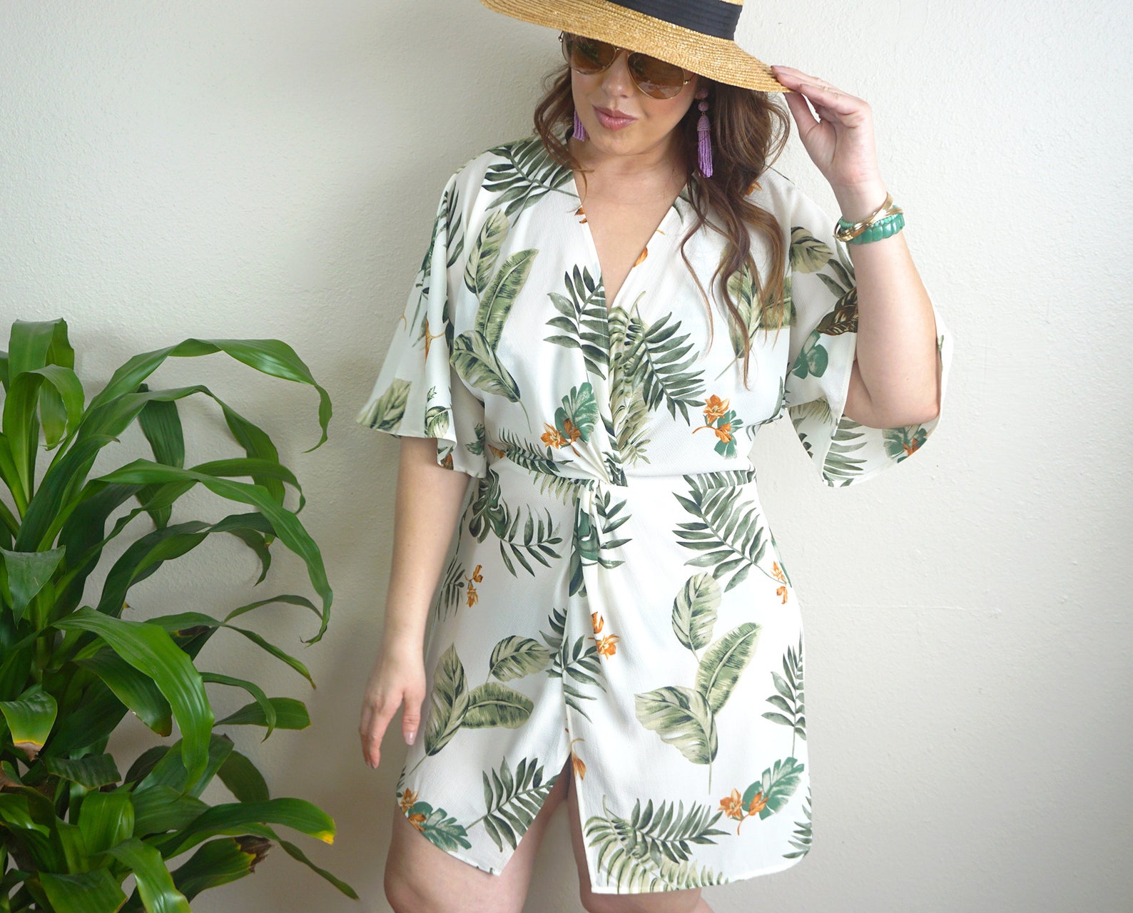 Waist Knot Detail Swimsuit Coverup Swimwear, Beachwear Dress, Swim