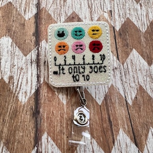 It Only Goes To 10 Badge Reel, Badge Clip, Retractable Name Badge, ID Holder, Teacher ID Clip, Badge Pull, Healthcare, Teacher, Gift