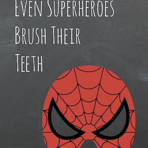 Spiderman Inspired Bathroom Chalkboard Printable 8x10