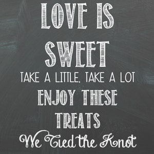 Wedding Chalkboard Printable, Digital Art, Word Art, Gift Idea