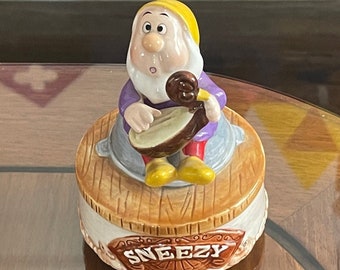 Vintage Sneezy from Snow White and the Seven Dwarfs Music Box (Plays Whistle While You Work)