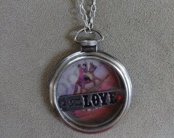 Vintage 1952 Snow White & Prince Charming True Love Pendant with Chain