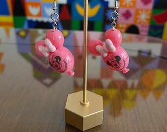 Dark Pink Minnie Balloon Earrings