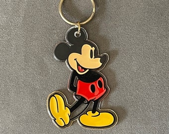 Acrylic Classic Mickey Mouse New Old Stock Vintage Disney Keychain