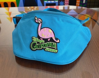 Blue Fanny Pack with Original Vintage Disney's California Adventure Dinosaur Jack Patch