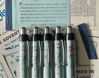 Ballpoint Pen Made with an Authentic Vintage Disneyland Ticket Book Welcome Page from May of 1969