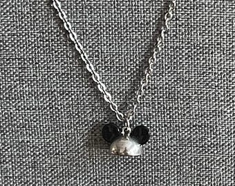Vintage Mickey Mouse Hat with Ears Charm on 20" Stainless Steel Necklace
