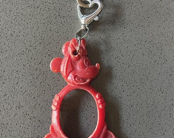 Vintage Walt Disney Productions 1950's Minnie Mouse Red Napkin Holder Turned Purse Charm