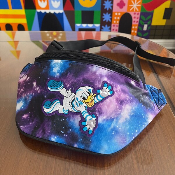 Galaxy Fanny Pack with Original Vintage Epcot Mission Space Astronaut Donald Duck Patch