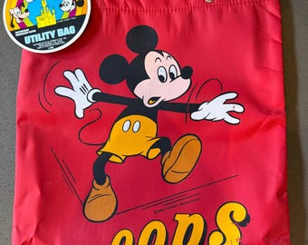 Vintage New Old Stock Red Mickey Mouse "Oops" Tote 1970's-1980's
