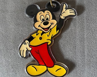 Acrylic Mickey Mouse New Old Stock Vintage Disney Keychain