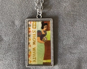 Rare Vintage 1952 Disney Snow White Pendant with Chain