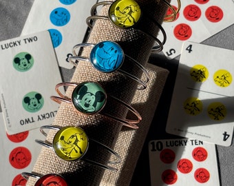 Character Bracelets Made from Vintage Disney Playing Cards