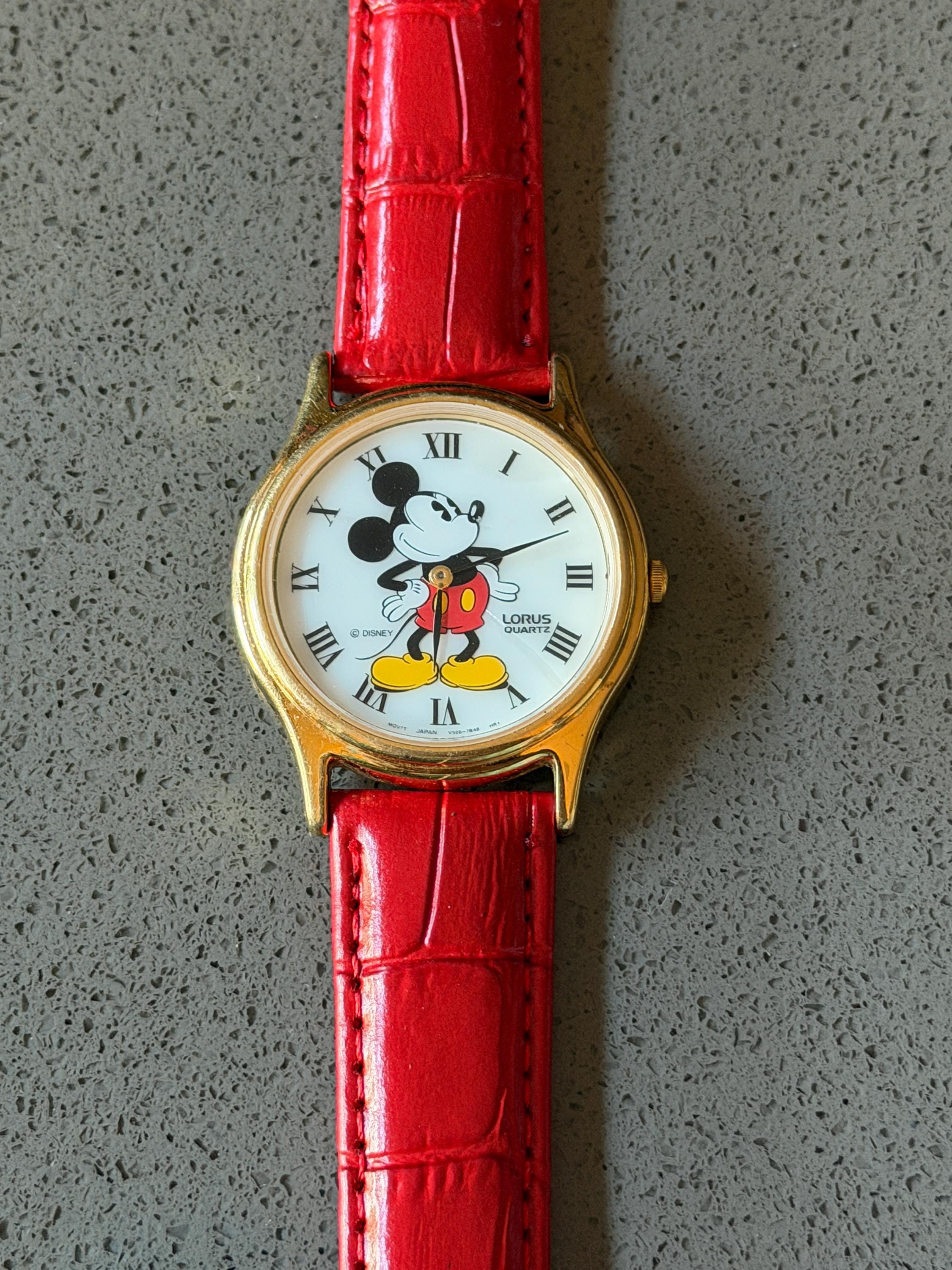 Vintage Mickey Mouse Watch With Mother of Pearl Face and New  display picture 3