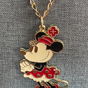Vintage Extra Large Minnie Mouse Pendant on 30" Necklace bild 2