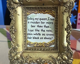 Antique Frame featuring an Original Image of Snow White's Evil Queen from a 1952 Disney Golden Book