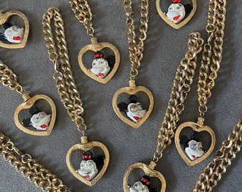1960's RARE New Old Stock Vintage Reversible Mickey & Minnie Mouse Charm Bracelets