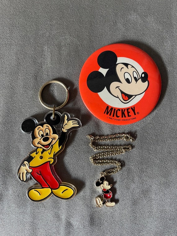 Blue Background Mickey Mouse with Disney Logo Souvenir Keychains, Key Ring  Accessory Gifts for Disney Lovers, 4.75 Inches, 2 Pack at  Men's  Clothing store