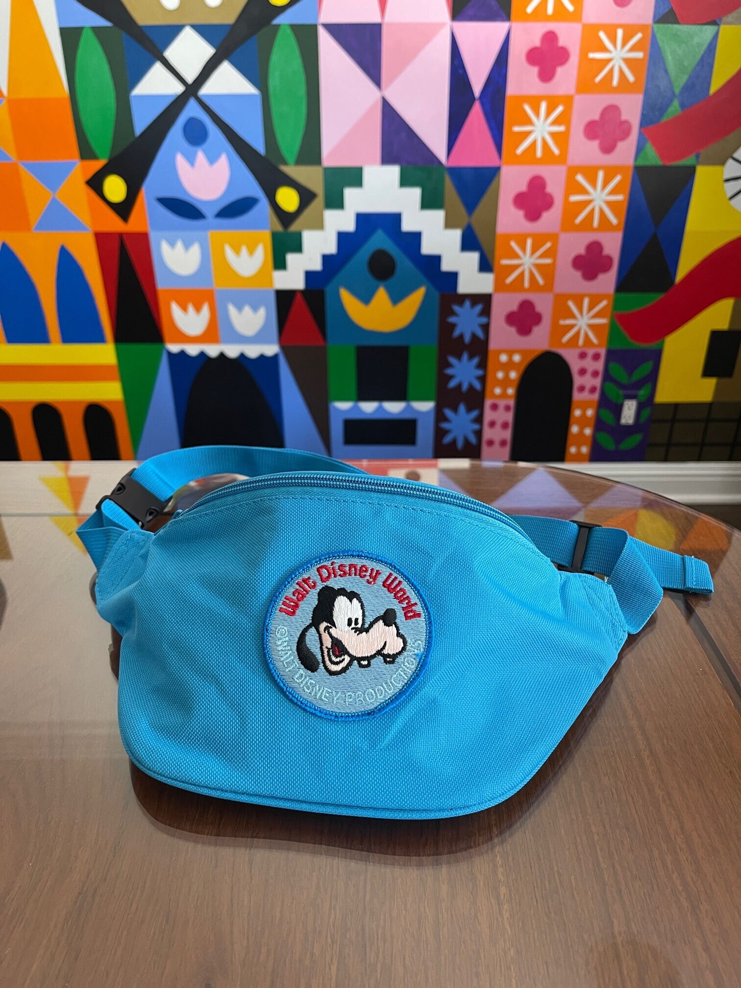 Blue Fanny Pack with Original Vintage Walt Disney World Goofy Patch