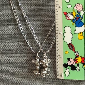 Set of 2 Vintage Minnie & Mickey Mouse Charms on Stainless Steel 18" Necklaces bild 3