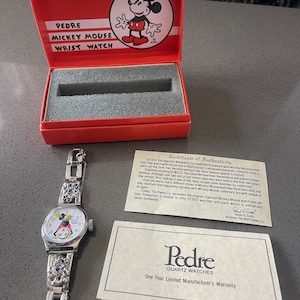 Disney - PEDRE 1933 ミッキーマウス ファーストウォッチ 復刻版【動作確認済】 Vintage 1990 Limited Edition 1933 Replica Mickey Mouse Watch With