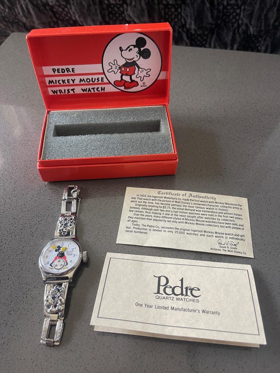 Vintage 1990 Limited Edition 1933 Replica Mickey Mouse Watch With