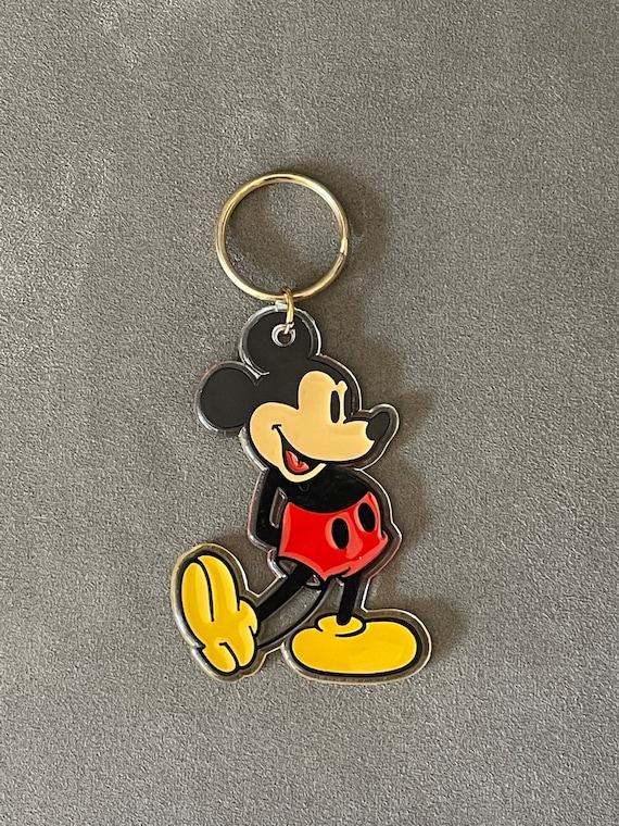 Acrylic Classic Mickey Mouse New Old Stock Vintage Disney Keychain