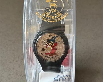 New Old Stock Vintage Lorus Sorcerer Mickey Watch with Glitter Background