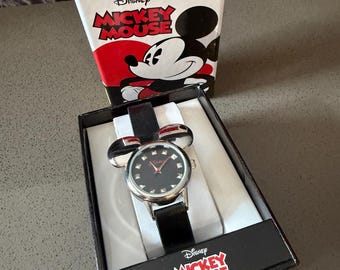 Mickey Mouse Disney Red Black Silver Face Watch Stitched  display picture 1