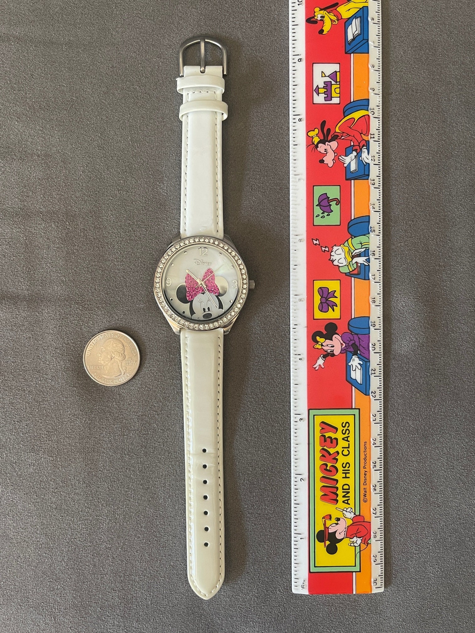 Disney Mickey MINNIE MOUSE Wrist watch RHINESTONES Disney Mickey or Minnie Glitter Dial Bracelet Watch | HSN main image 2