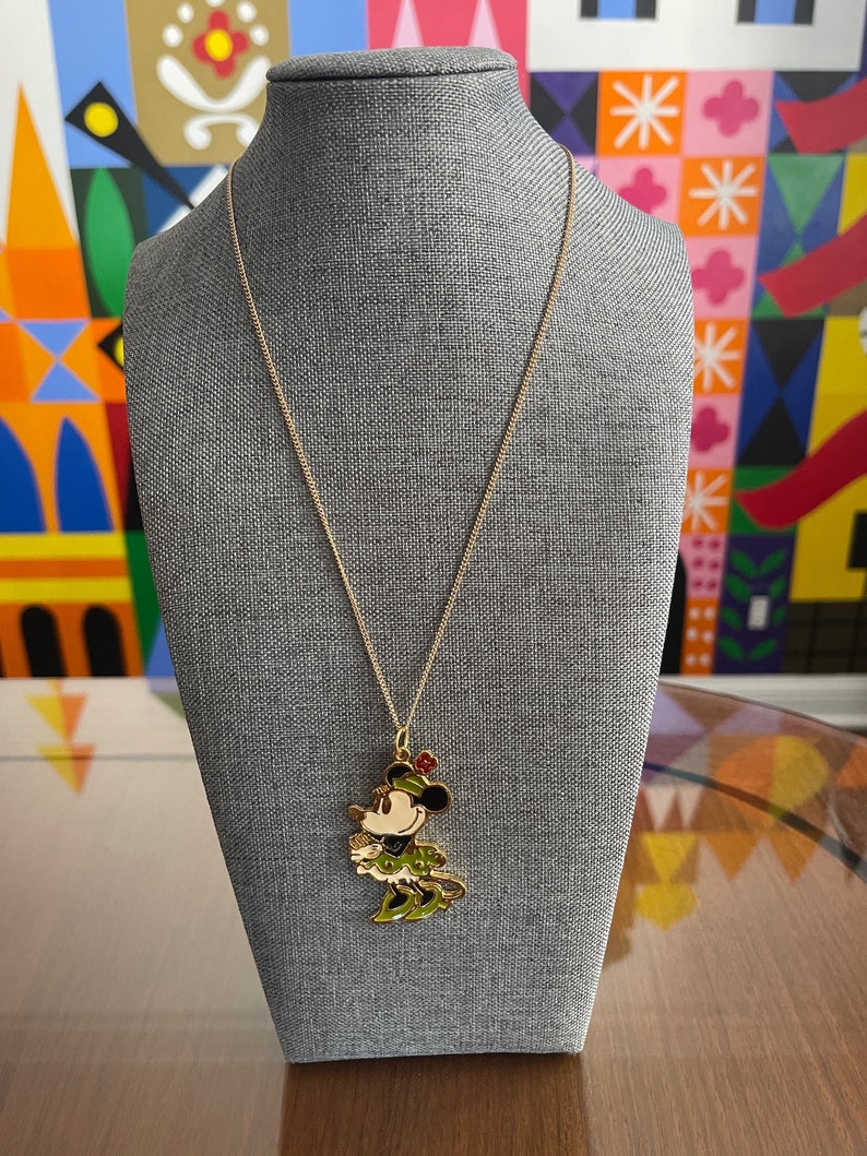FLAWED Vintage Large Minnie Mouse Pendant on 24" Necklace image 2
