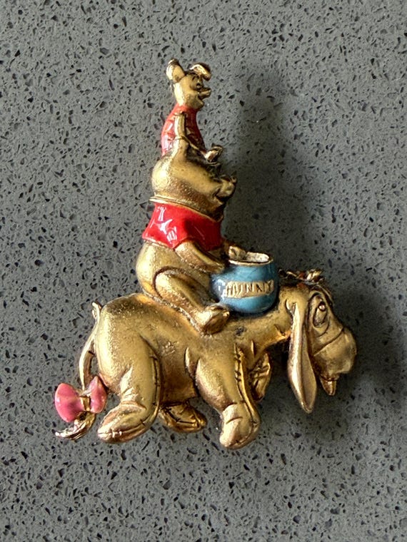 Vintage Winnie the Pooh, Eeyore & Piglet Brooch