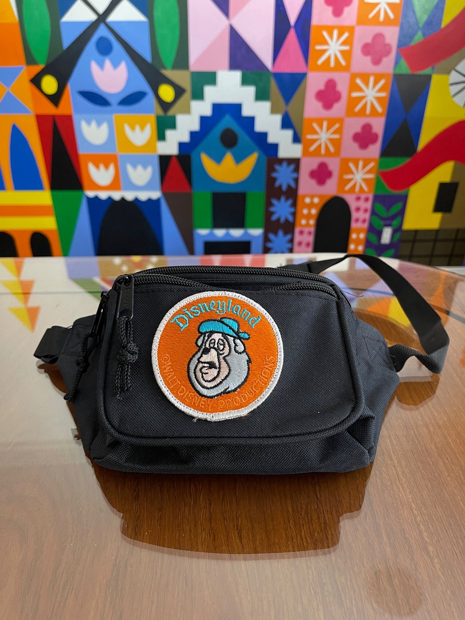Black Fanny Pack with Original Vintage Disneyland Big Al Patch