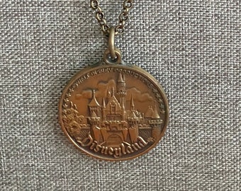 Reversible Vintage Disneyland Medallion on 30" Chain