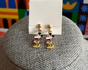 New Old Stock Vintage Dainty Minnie Mouse Pierced Ear Earrings