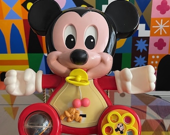 Vintage 1984 Disney Busy Box Crib Toy Featuring Mickey Mouse