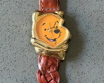 Vintage Timex Winnie the Pooh Face Watch with Original Braided Leather Band