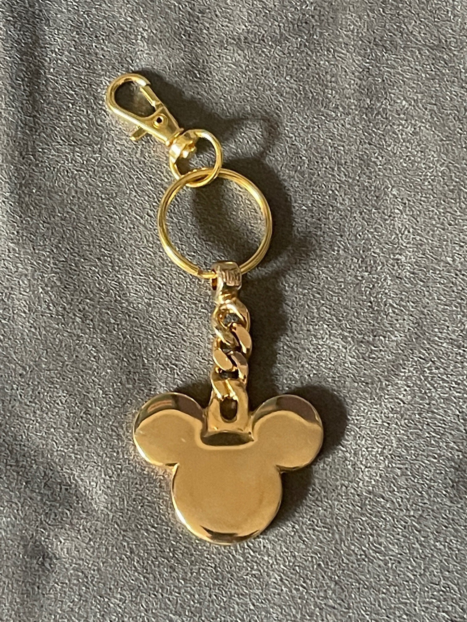 Cute Genuine Leather Keychain Mickey Mouse Lanyard Keyring Clothes