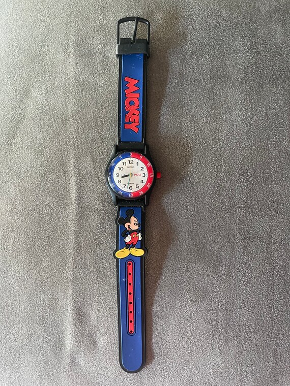Vintage "Learn to Tell Time" Mickey Mouse Watch - image 2