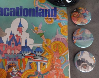 1981 Vintage Disneyland Park Travel Guide (Pin) 3 Piece Set