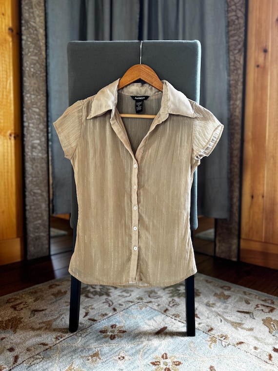Anxiety Y2K Sheer Metallic Top