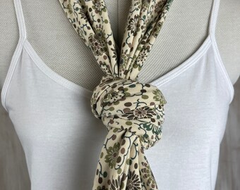Liberty of London Jersey "Infinity" Scarf in Hunter Paisley in Brown
